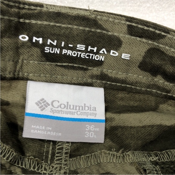 NEW Columbia Pants Smith Creek Green Camouflage Printed 36W 30L Regular - Picture 5 of 11